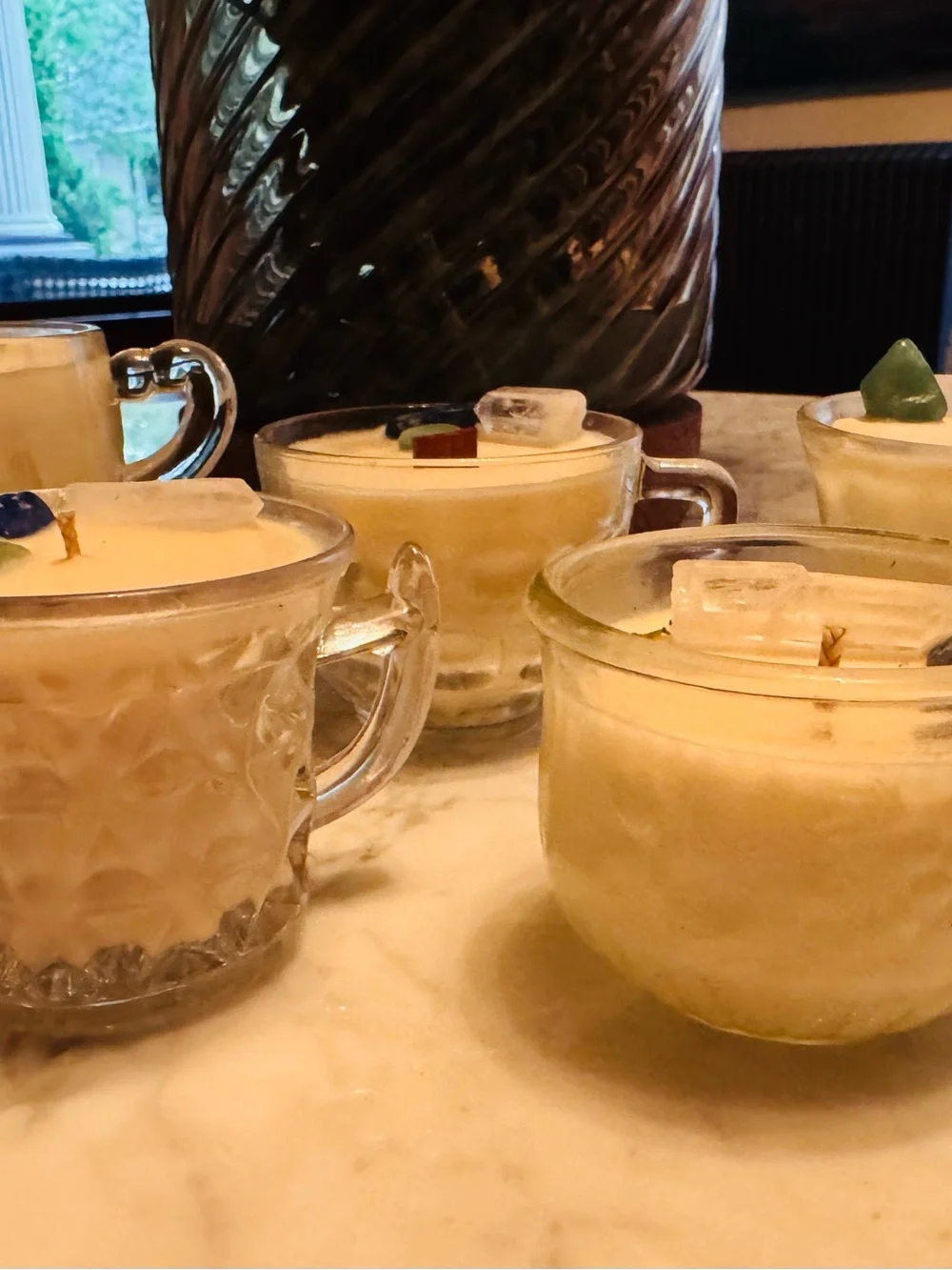 Party Favors Wedding Baby Shower~ soy wax essential oil candles vintage glass